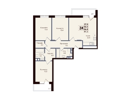 Продается 3-комнатная квартира ЖК ACADEMIA (Академия), 1 этап, 88.3  м&sup2;, 13686500 рублей