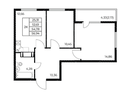Продается 2-комнатная квартира ЖК Звезда Столицы 2, 56.94  м&sup2;, 8427120 рублей