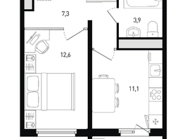 Продается 1-комнатная квартира ЖК 5 элемент Аске, лит 5-12 стр.1, сек.1,2, 36  м&sup2;, 4906800 рублей