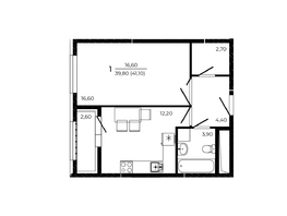 Продается 1-комнатная квартира ЖК ПРИТЯЖЕНИЕ, литер 3, 41.1  м&sup2;, 5343000 рублей