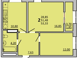 Продается 2-комнатная квартира ЖК Фрейм, 11В, 61.4  м&sup2;, 10438000 рублей
