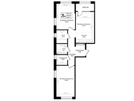 Продается 3-комнатная квартира ЖК Придонье, литер 3.2, 65.1  м&sup2;, 7161000 рублей