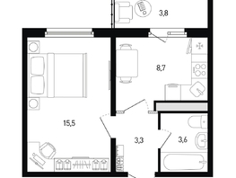 Продается 1-комнатная квартира ЖК 5 элемент Аске, лит 5-11 стр.2, сек.5,6, 32.2  м&sup2;, 4514440 рублей