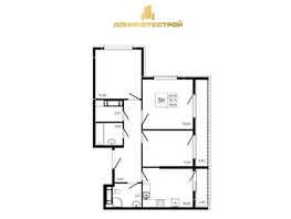 Продается 3-комнатная квартира ЖК ПРИТЯЖЕНИЕ, литер 3, 79.95  м&sup2;, 9194250 рублей