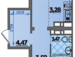 Продается 2-комнатная квартира ЖК Суворовский, литера 2, 41.75  м&sup2;, 5440000 рублей