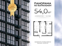 Продается 2-комнатная квартира ЖК Панорама на Театральном, литера 1, 54  м&sup2;, 7560000 рублей