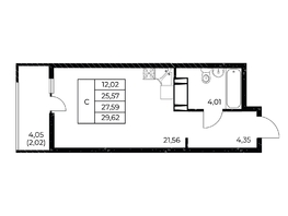 Продается Студия ЖК Звезда Столицы 2, 29.62  м&sup2;, 4889373 рублей