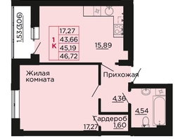 Продается 1-комнатная квартира ЖК Вишневый сад, дом 2.2, 45.4  м&sup2;, 6583000 рублей