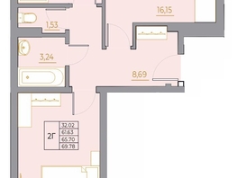 Продается 2-комнатная квартира ЖК Новый Горизонт, дом 4, 69.78  м&sup2;, 10013430 рублей