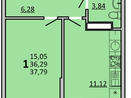 Продается 1-комнатная квартира ЖК Фрейм, 11Б, 37.6  м&sup2;, 7144000 рублей