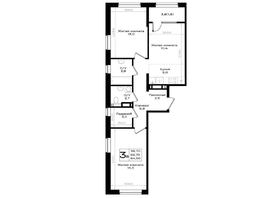 Продается 3-комнатная квартира ЖК Придонье, литер 3.2, 64.5  м&sup2;, 7095000 рублей