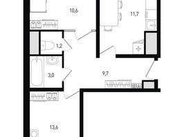 Продается 2-комнатная квартира ЖК 5 элемент Аске, лит 5-11 стр.1, сек.1,2,3,4, 51.5  м&sup2;, 8569600 рублей