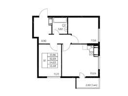 Продается 2-комнатная квартира ЖК Звезда Столицы 2, 55.48  м&sup2;, 8488440 рублей