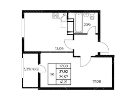 Продается 1-комнатная квартира ЖК Звезда Столицы 2, 41.21  м&sup2;, 6222710 рублей