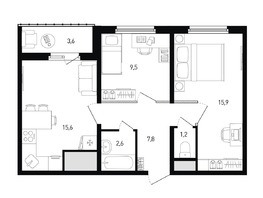 Продается 2-комнатная квартира Ткачева ул, 54.4  м&sup2;, 6648768 рублей