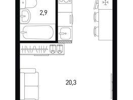Продается Студия ЖК 5 элемент Аске, лит 5-11 стр.2, сек.5,6, 24.6  м&sup2;, 3385944 рублей