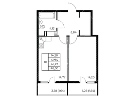 Продается 1-комнатная квартира ЖК Звезда Столицы 2, 48.5  м&sup2;, 6644500 рублей