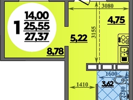 Продается Студия ЖК Суворовский, литера 1, 27.37  м&sup2;, 3959999 рублей