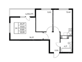 Продается 2-комнатная квартира ЖК Звезда Столицы 2, 53.99  м&sup2;, 7342640 рублей