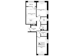 Продается 3-комнатная квартира ЖК Придонье, литер 3.1, 64.5  м&sup2;, 7095000 рублей