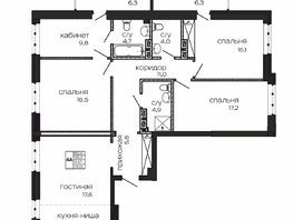 Продается 4-комнатная квартира ЖК Театрал, 130.3  м&sup2;, 28666000 рублей