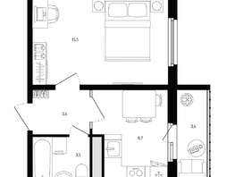 Продается 1-комнатная квартира ЖК Левенцовка Парк, лит 8-11 стр.2, сек.4,5, 32.9  м&sup2;, 5172867 рублей