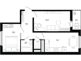Продается 2-комнатная квартира Ткачева ул, 52.2  м&sup2;, 6170197 рублей