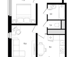 Продается 2-комнатная квартира ЖК Левенцовка Парк, лит 8-11 стр.2, сек.4,5, 44.2  м&sup2;, 5367648 рублей