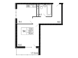 Продается 1-комнатная квартира Назарько ул, 35.8  м&sup2;, 4510800 рублей