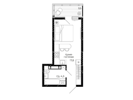 Продается Студия ЖК Флора, литера 3.1, 22.88  м&sup2;, 2997280 рублей