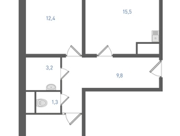 Продается 2-комнатная квартира ЖК Левенцовка Парк, литер 8-14, 55.6  м&sup2;, 7089000 рублей
