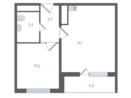 Продается 1-комнатная квартира ЖК Левенцовка Парк, литер 8-14, 39.1  м&sup2;, 5208120 рублей