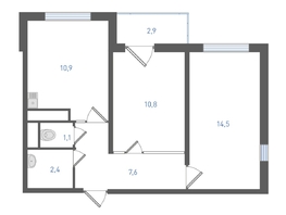 Продается 2-комнатная квартира ЖК Левенцовка Парк, литер 8-14, 49.7  м&sup2;, 5785080 рублей