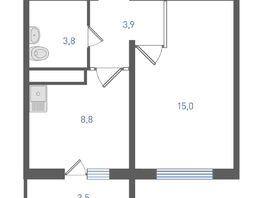 Продается 1-комнатная квартира ЖК Левенцовка Парк, литер 8-14, 33.2  м&sup2;, 5169240 рублей