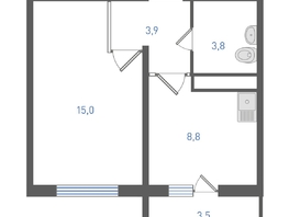 Продается 1-комнатная квартира ЖК Левенцовка Парк, литер 8-14, 32.6  м&sup2;, 5232300 рублей