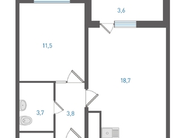 Продается 1-комнатная квартира ЖК Левенцовка Парк, литер 8-14, 39.5  м&sup2;, 6201500 рублей