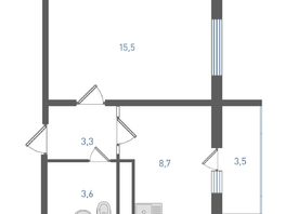 Продается 1-комнатная квартира ЖК Левенцовка Парк, литер 8-14, 32.9  м&sup2;, 4559940 рублей