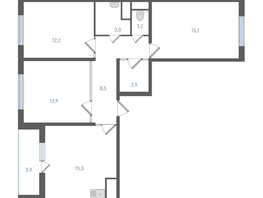 Продается 3-комнатная квартира ЖК Левенцовка Парк, литер 8-14, 73.1  м&sup2;, 8859720 рублей