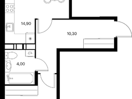 Продается 1-комнатная квартира ЖК Эстет, литер 49.2, 45.4  м&sup2;, 7484644 рублей