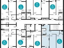 Продается 2-комнатная квартира ЖК 1799, литера 2.1, 70.9  м², 12116810 рублей