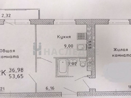 Продается 2-комнатная квартира Сарматская ул, 53  м², 4240000 рублей