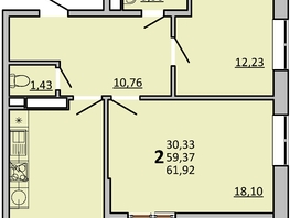 Продается 2-комнатная квартира ЖК Frame (Фрейм), 11В, 69.04  м², 11046400 рублей