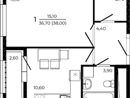 Продается 1-комнатная квартира ЖК ПРИТЯЖЕНИЕ, литер 3, 38  м², 5472000 рублей