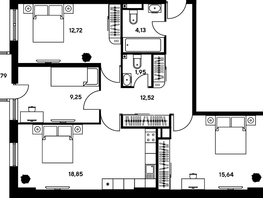 Продается 3-комнатная квартира ЖК Гринсайд, 4.1-4.3, 75.94  м², 9660000 рублей