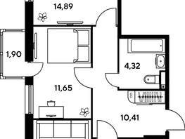 Продается 3-комнатная квартира ЖК Малина Парк, дом 1, 61.73  м², 14600000 рублей