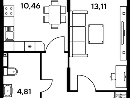 Продается 1-комнатная квартира ЖК Малина Парк, дом 1, 38.26  м², 7960000 рублей