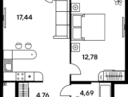 Продается 2-комнатная квартира ЖК Малина Парк, дом 1, 41.47  м², 8760000 рублей