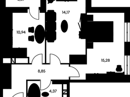 Продается 2-комнатная квартира ЖК Культура, дом 1, 58.18  м², 10110000 рублей