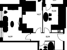 Продается 2-комнатная квартира ЖК Культура, дом 1, 55.48  м², 10470000 рублей