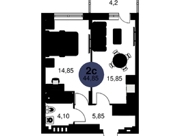 Продается 2-комнатная квартира ЖК Сезоны, 44.85  м², 7250000 рублей